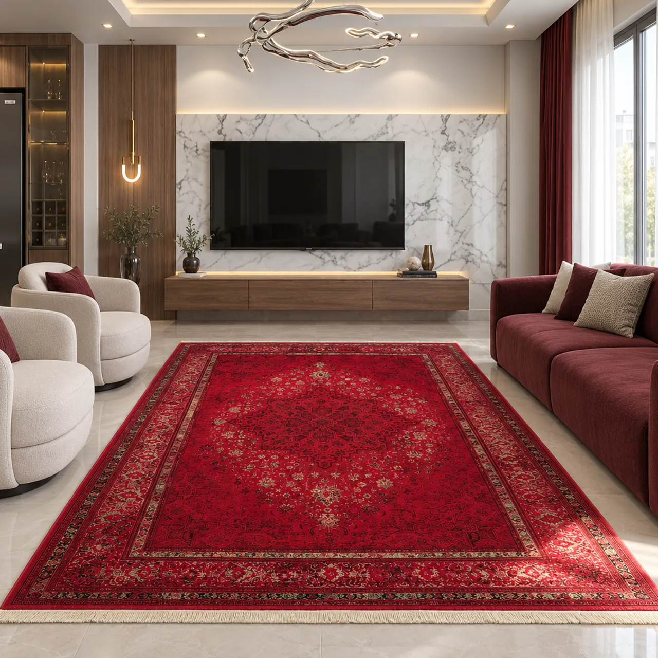 فرش 9 متری 1200 شانه شاهکار  ال اس جی هرمس