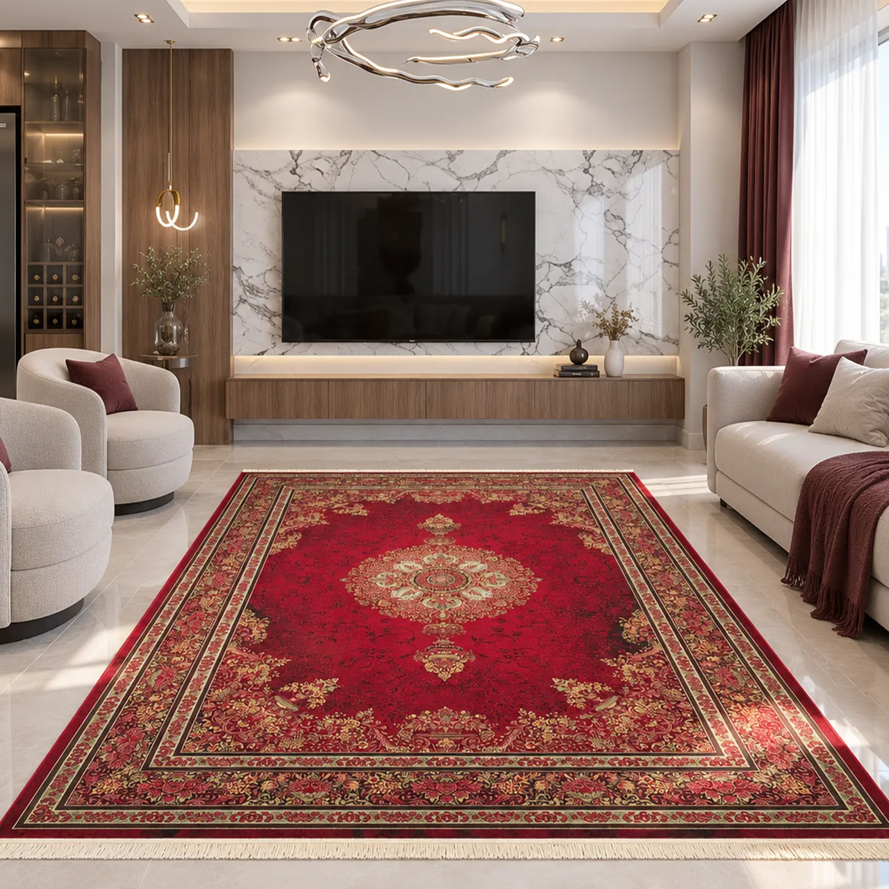 فرش 9 متری 1200 شانه شاهکار  ال اس جی دیبا