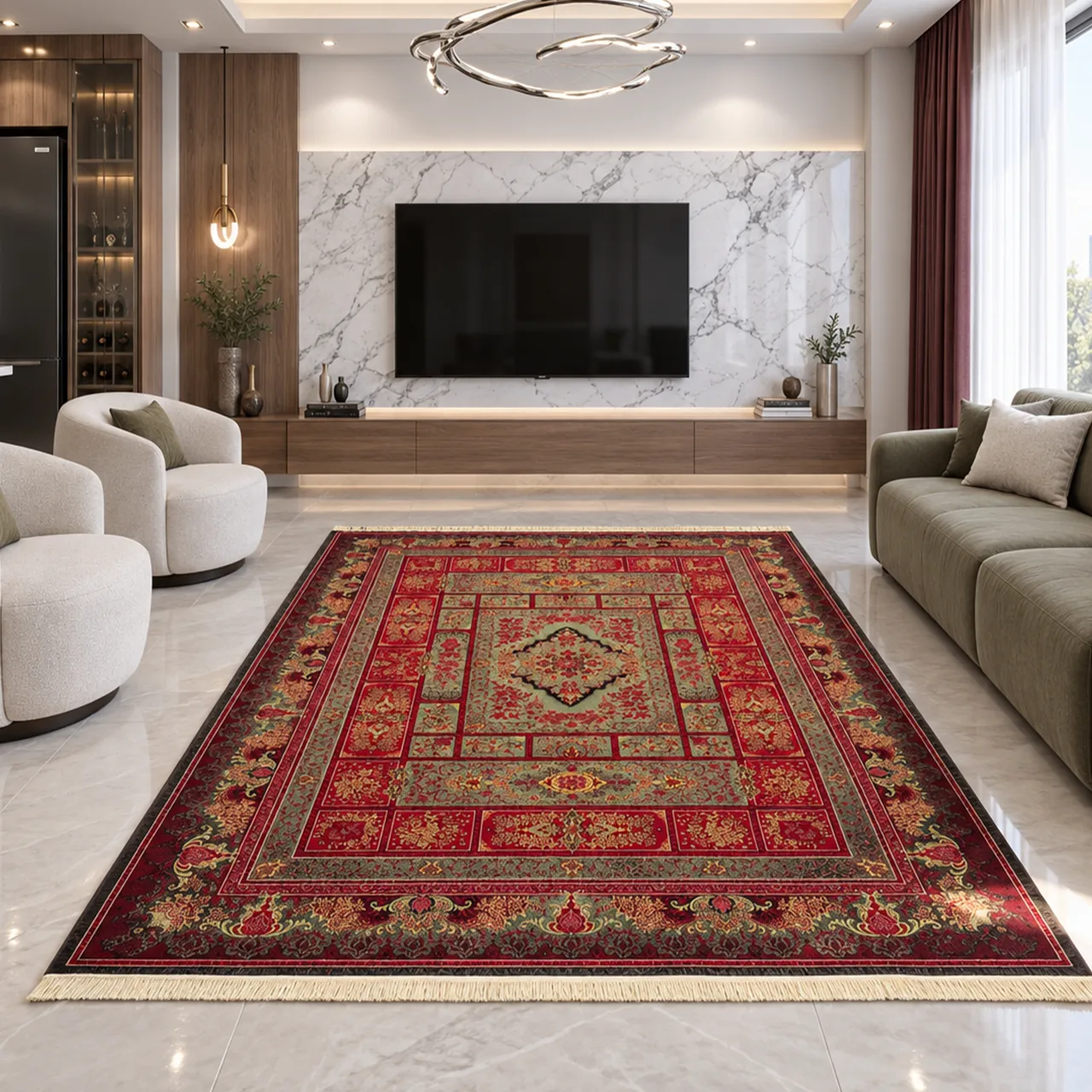فرش 9 متری 1200 شانه شاهکار جی اس ال کتیبه