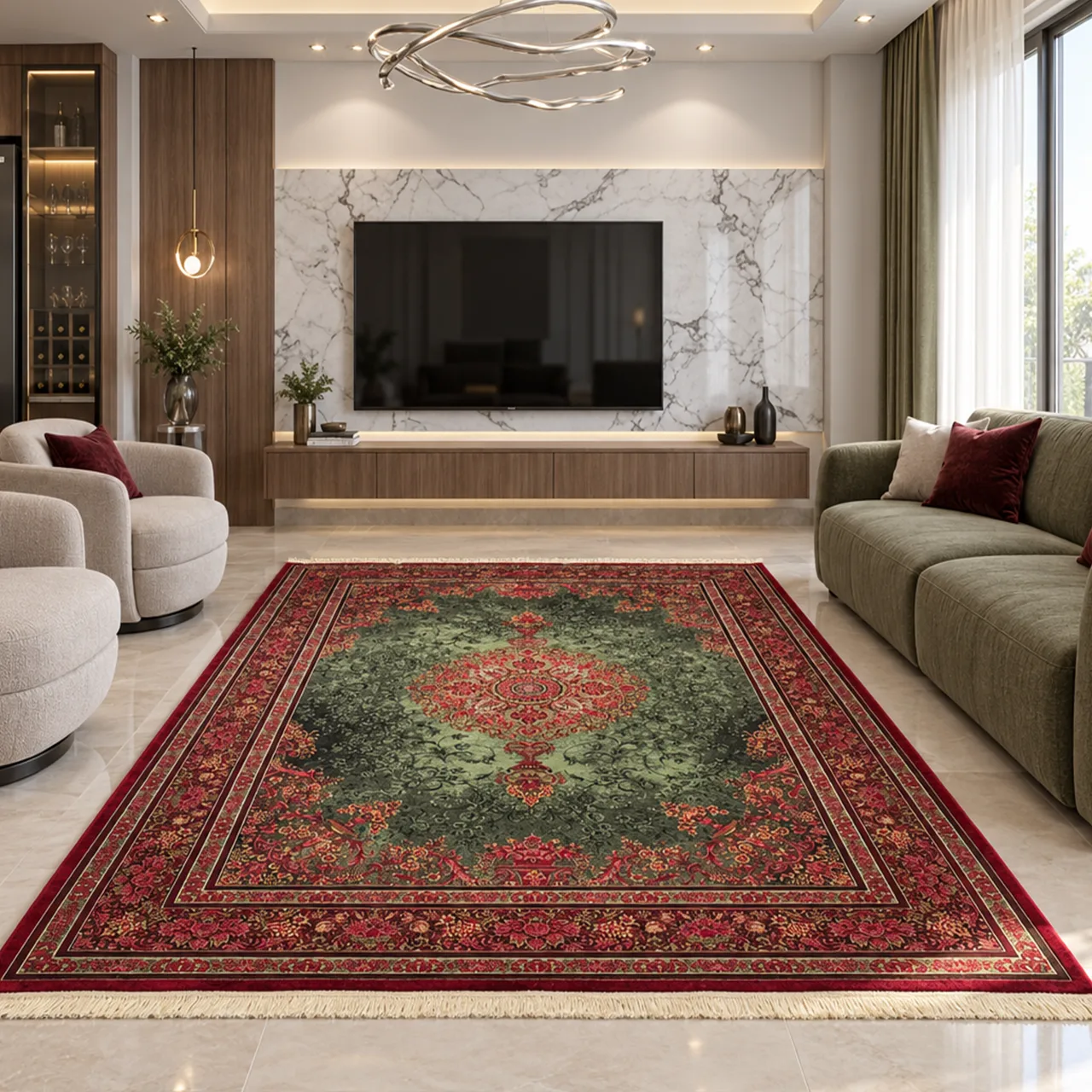 فرش 9 متری 1200 شانه شاهکار جی اس ال دیبا
